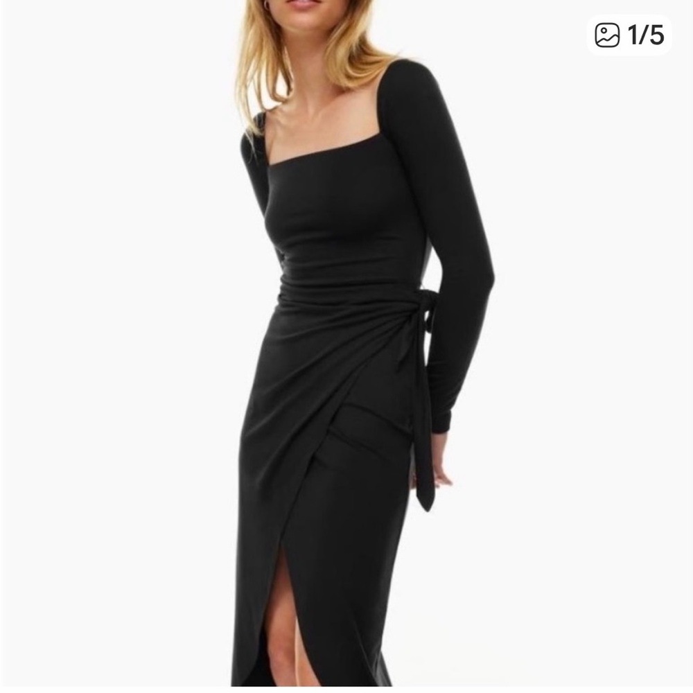 NWT Wilfred Saturn Long sleeve Black Wrap Dress Medium